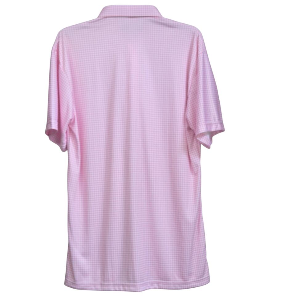 Collars & Co. Semi-spread Collar Polo, Pink Gingham Check sz L, Performance - Picture 5 of 12